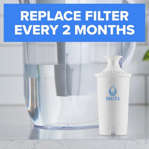 Brita Standard Water Filter | BPA-Free Pitcher Filter Reduces Copper, Cadmium & Mercury | 8-Pack, White