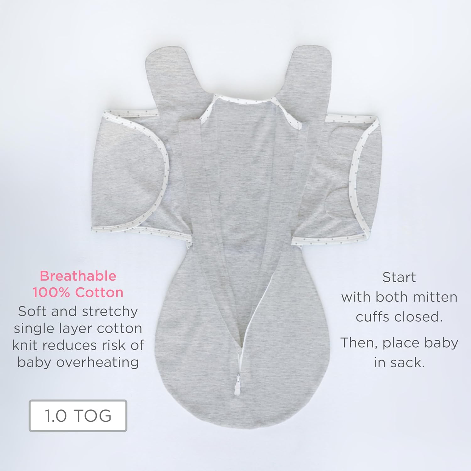 SwaddleDesigns 6-Way Omni Swaddle Sack - Arms Up Design for Newborns | Calms Startle Reflex, 12-18 lbs, Tiny Arrows Black