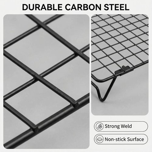 Cooling Racks - Durable Carbon Steel Wire, Stackable 2-Pack for Baking & Roasting | 13.4x9.4 Inch