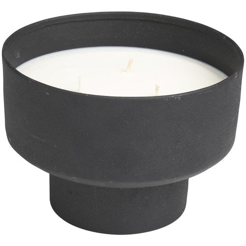 Deco 79 Metal Decorative Candle Campfire Scented Matte 50 oz 3 Wick Aromatherapy Candle with White Wax, Wax Aromatherapy Candle 7" x 7" x 5", Black