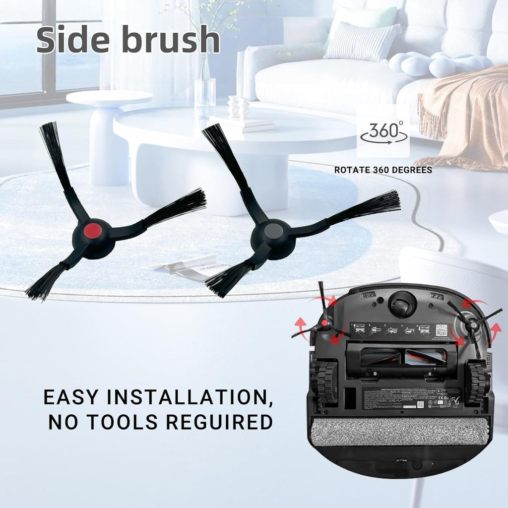 JoyBros Omni S1 Pro Replacement Parts Accessories for Eufy Omni S1/S1 Pro Robot Vacuum: Main Brush X1, Side Brush X6, Washable Filter X4, Dust Bag X4, Rolling Mop X3 17-Pack