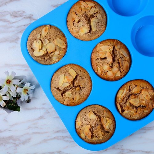 CAKETIME Silicone Muffin Pan - Versatile Cupcake & Mini Loaf Baking Molds | Food Grade 3-Pack
