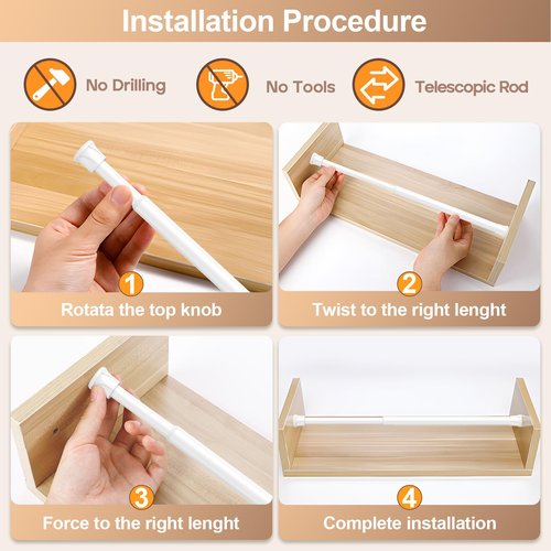Fvonzn 4 Pack Short Spring Tension Curtain Rod 8 to 12 Inch, Mini DIY Tension Rods No Drill for Slim Window Cupboard Sidelights, White