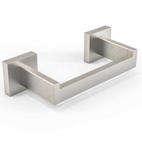 BATHDANCE Brushed Nickel Toilet Paper Holder Wall Mount, Square Stainless Steel Rustproof Double Post Pivoting Tissue Roll Holder for Bathroom, Commercial Toilet Paper Dispenser, Sliver