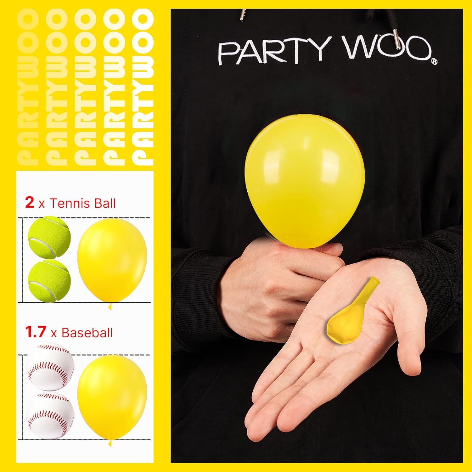 PartyWoo Yellow Balloons - 100pcs 5-Inch Matte Latex Balloons for Baby Showers & Celebrations