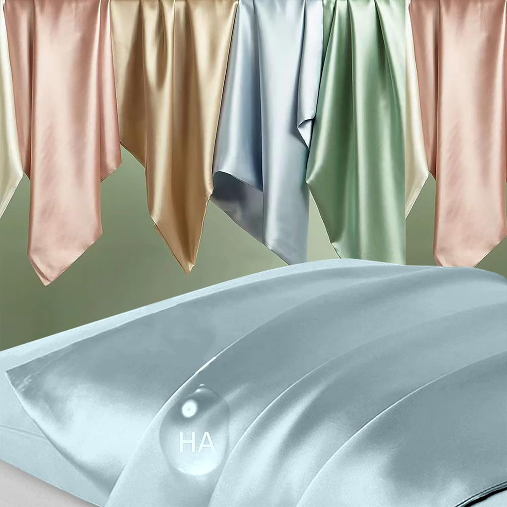 Mulberry Silk Pillowcase - Standard Size, Cooling, Anti-Acne, Navy Blue with Hidden Zipper