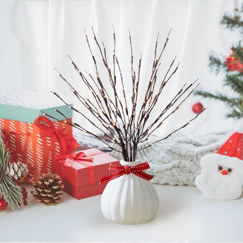 MENCH Branch Lights,3 Pcs Twig Light USB&Battery Powered for Indoor, Light Up Decorations for Halloween Day and Christmas,Batteries Included,Warm White