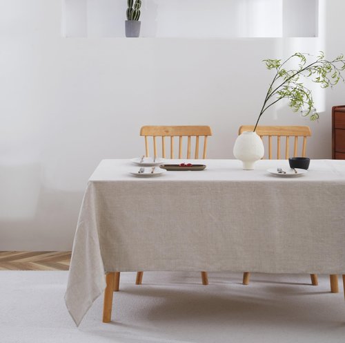 AORISSI 100% French Flax Linen Tablecloths Rectangle 132Lx60W Inch for Dinners, Parties, Easter, Halloween, Camping, Stone Washed, Textured, Machine Washable, 12-14 Sets (60''x132'', Natural Linen)