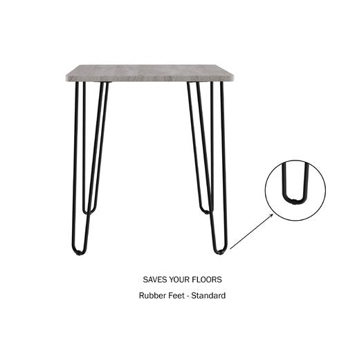 Modern End Table with Hairpin Legs - Industrial-Style, Woodgrain Finish, and Steel Accent Furniture for Living Room, Bedroom, or Office by Lavish Home