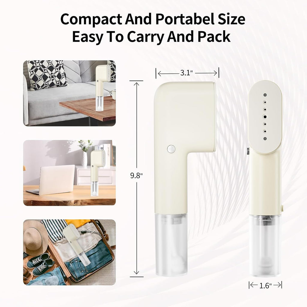 Skiennix Portable Travel Steamer - 800W Handheld Fabric Wrinkle Remover | Fast 15s Heat-Up, Compact Design