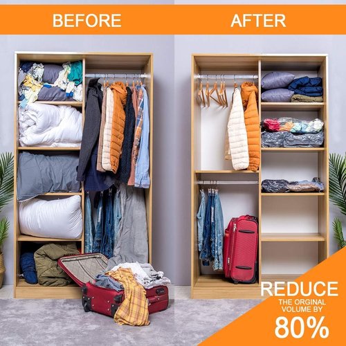 GONGSHI Vacuum Storage Bags - Space Saver Seal Bags for Clothing & Travel | 6 Large Bags