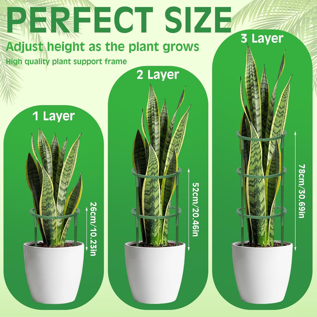 Skiennix Plant Support Stakes - 48 Pcs Half Round Indoor/Outdoor Garden Support with Clips for Climbing Plants