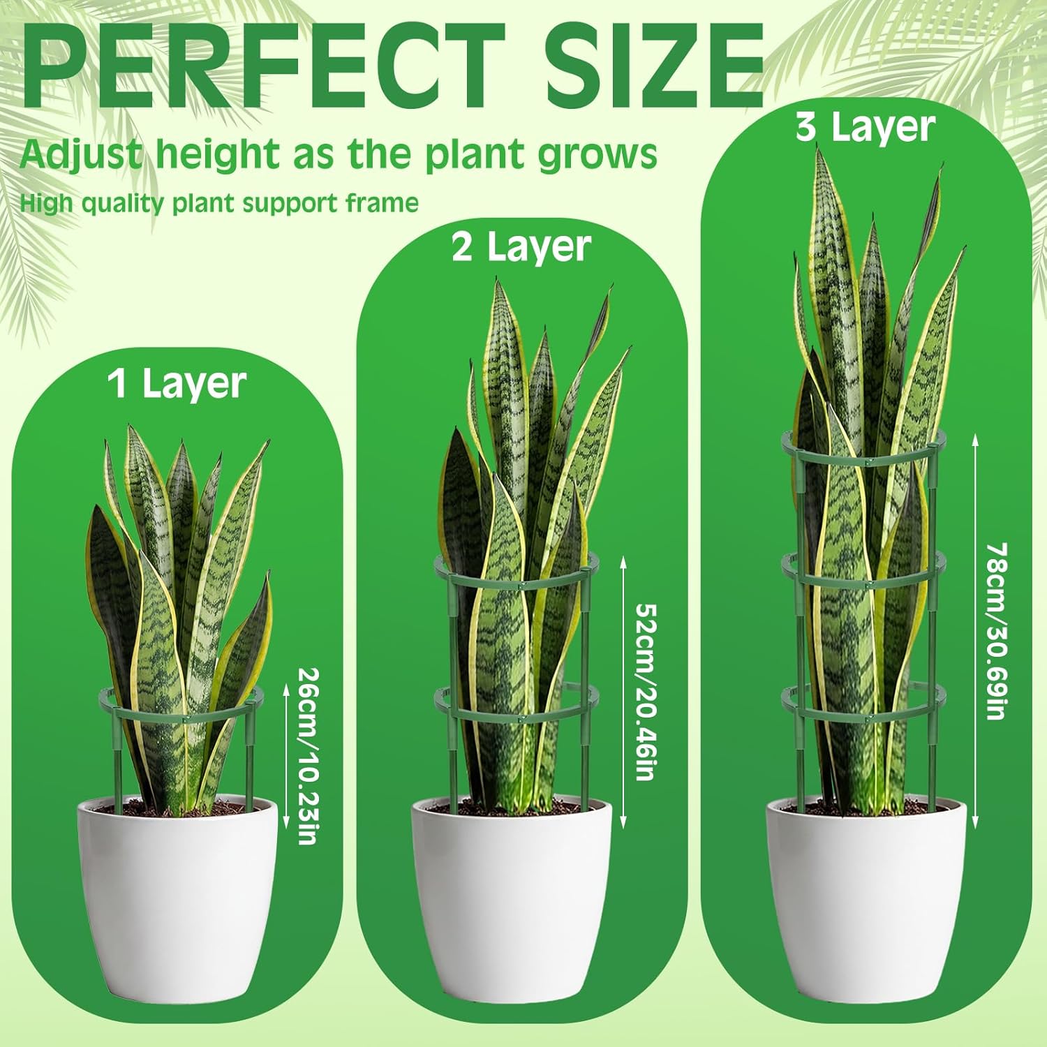 Skiennix Plant Support Stakes - 48 Pcs Half Round Indoor/Outdoor Garden Support with Clips for Climbing Plants