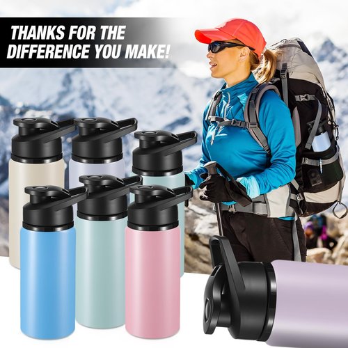 Foaincore 24 Pack Bulk Water Bottles 17 oz Aluminum Reusable Sports Bottles, Employee Appreciation Gifts for Team, Coworker, Staff, Office, Christian Charity Donation Supplies