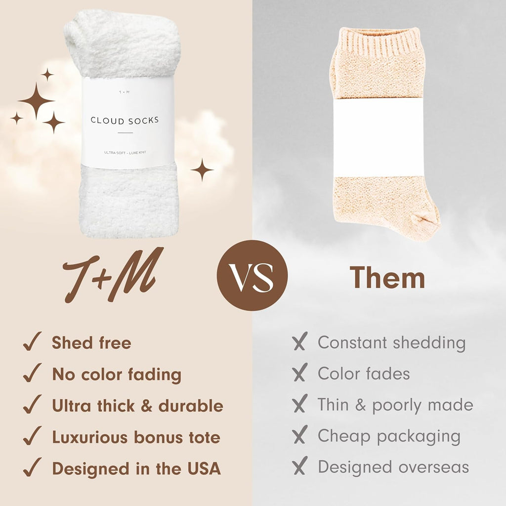Unboxme Gifts Ultra-Luxe Cloud Socks - Warm & Cozy Sleep Socks for Men & Women, Super Soft Fabric