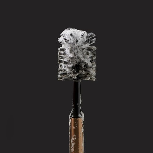 Curio Home Goods Ionic Bottle Brush, Magnetized to Stand Upright, Stainless Steel with Replaceable Head, Onyx/Black
