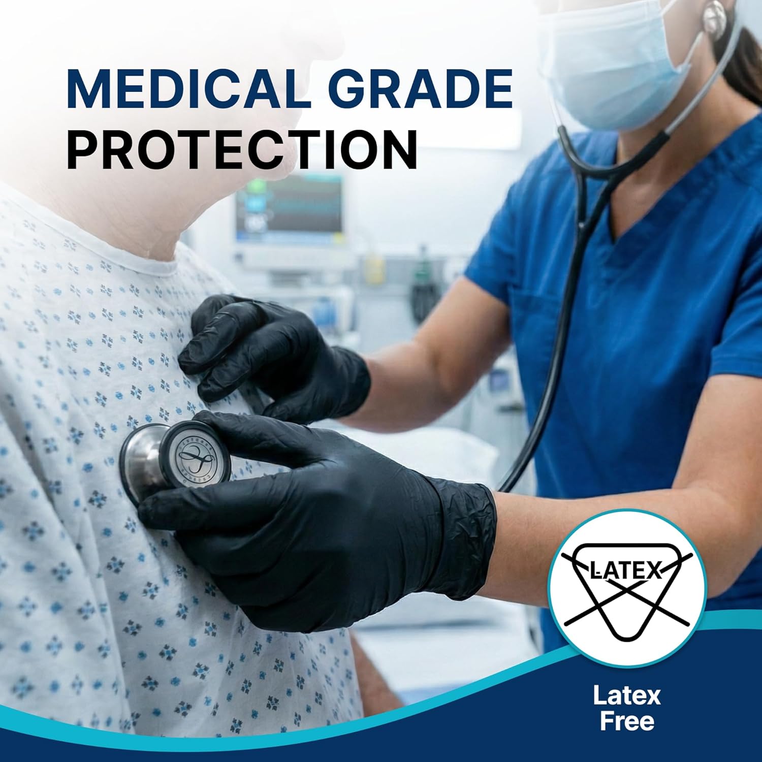 Schneider Nitrile Exam Gloves - 4 Mil Black Disposable, Latex-Free & Food Safe for Cooking and Prep