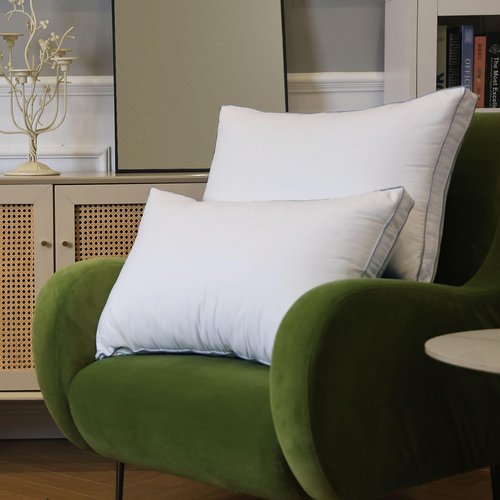NightHug 2 Pack Goose Feather Down Fiber Pillow King Size with 3-Layer Design – Soft Top, Shredded Memory Foam & Plush Base for Side, Back & Stomach Sleepers, Hotel Collection, White (19" x 35")