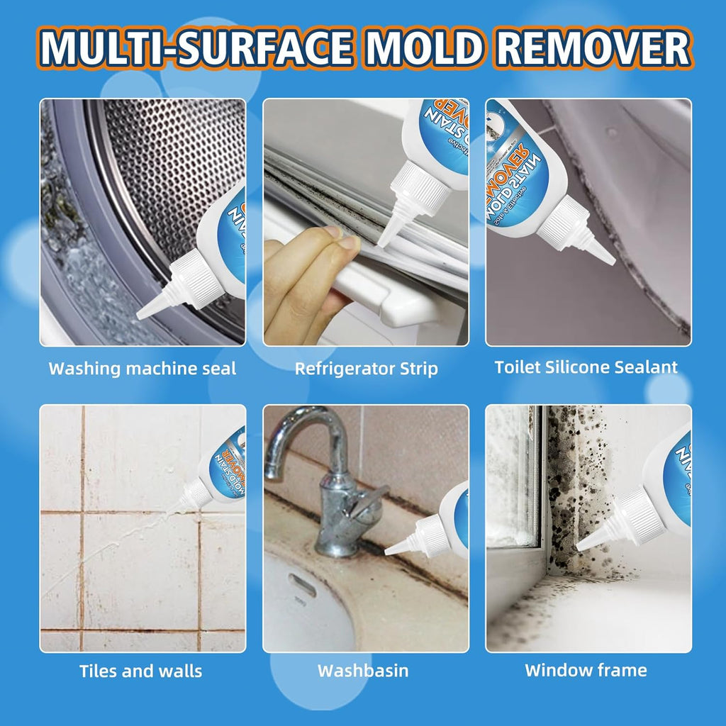 Regine Switzerland Home Mold Stain Remover Gel - No Scrub Cleaner for Washer Seals & Bathroom Grout