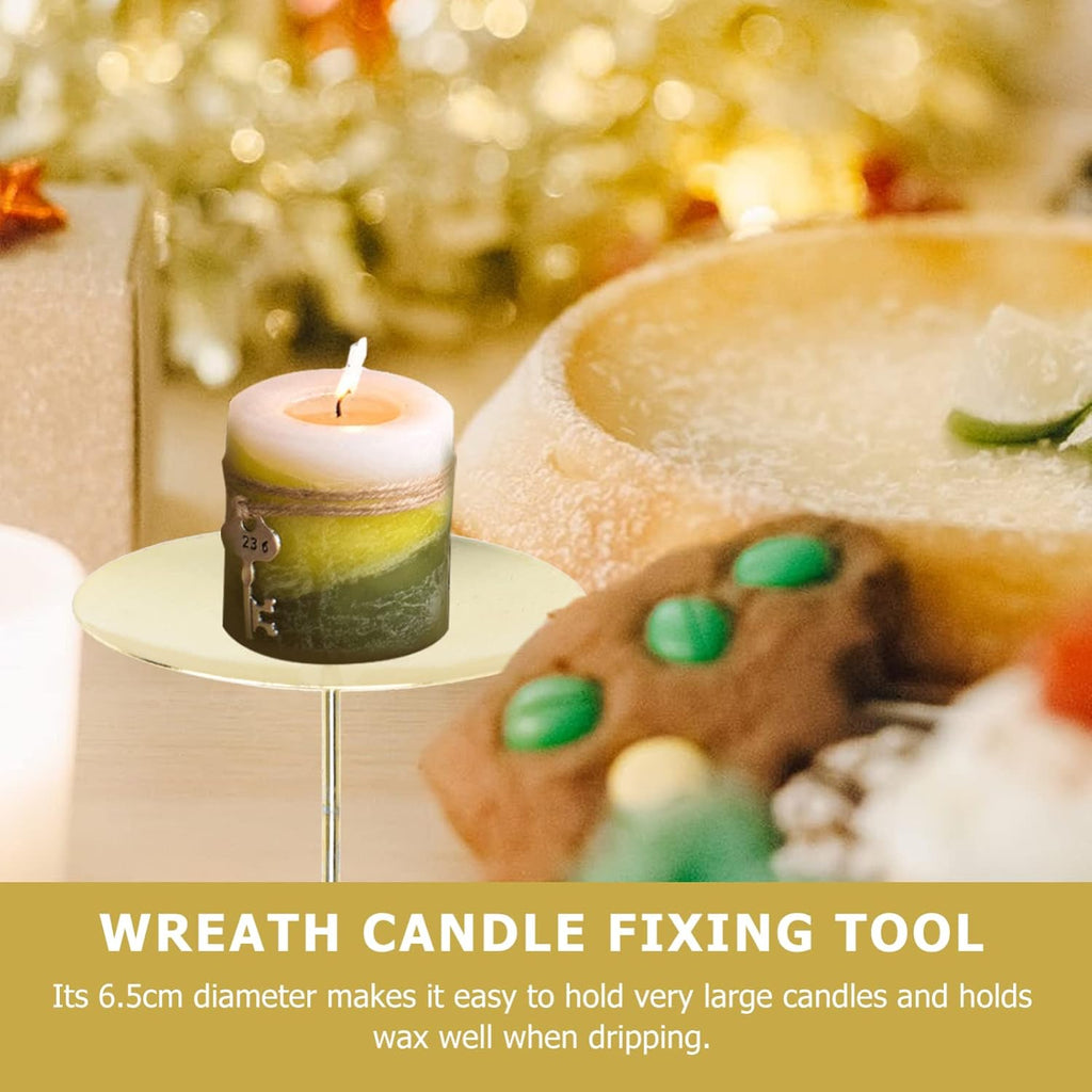 Yardwe Candle Fixators - 12-Pack Metal Candle Holders for Home & Party Decor | 2.55 Inch