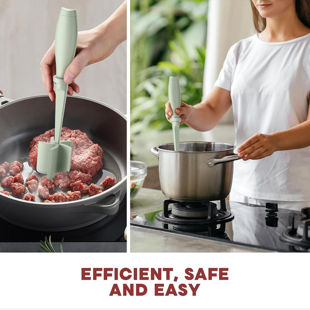 Meat Chopper by Premium | Heat Resistant Hamburger Grinder & Smasher Tool - Green