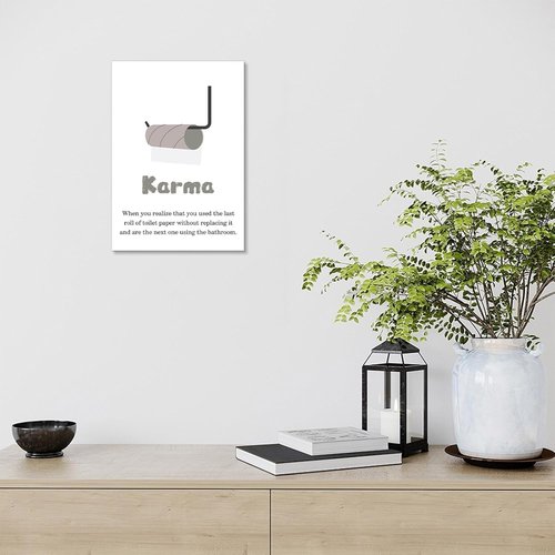 Jumong Bathroom Decor - Wall Art with Toilet Rules | Framed Canvas Sign (12x18 Inches)
