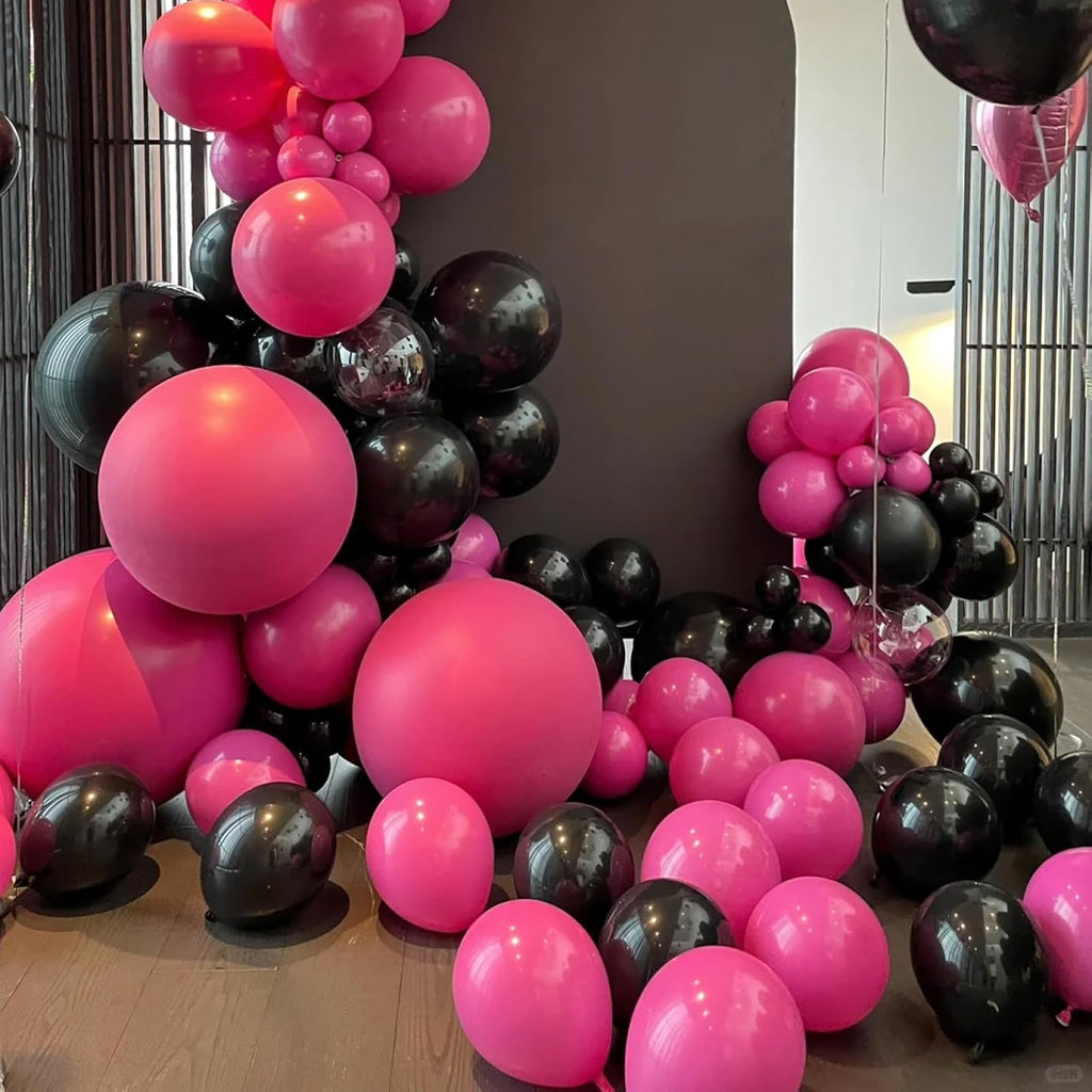 Voircoloria Hot Pink Balloons - 12-Inch Dark Pink Latex Party Balloons | 66-Pack for Weddings & Celebrations