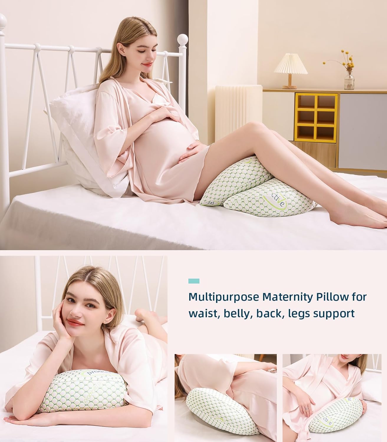 Oternal Pregnancy Pillow - Comfortable Maternity Support for Side Sleepers | Adjustable Cover, Back & Belly Support