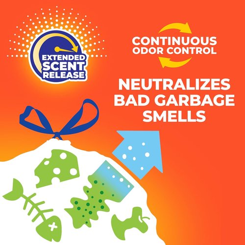 Hefty Ultra Strong 13 Gallon Trash Bags - Leak & Puncture Resistant | Continuous Odor Control, 80 Count, Lemon Scent