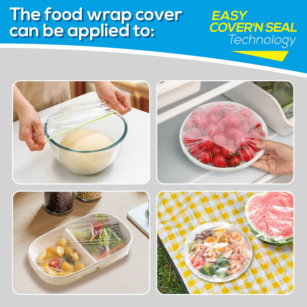 200PCS 10Inch Bowl Covers Reusable, Food Cover Dish Covers, Elastic Stretch Food Storage Lids, BPA-Free Plastic Wrap for Sourdough Proofing Meal Prep Fresh Keeping