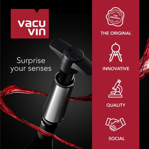 Vacu Vin Elegant Wine Cooler – Stainless Steel – Active Wine Bottle Chiller with Removable Cooling Sleeve – Keeps Wine Cold for Hours – Stylish Insulated Cooler for Tabletop & Gifting