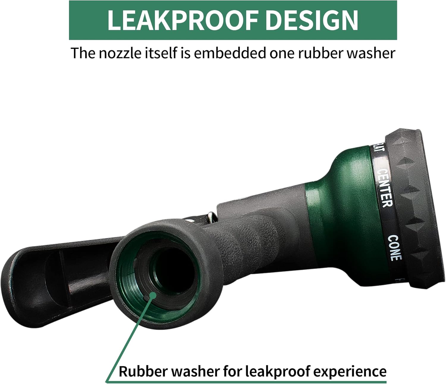AUTOMAN Garden Hose Nozzle - ABS Water Spray with 7 Adjustable Patterns | Slip Resistant for Plants & Pets