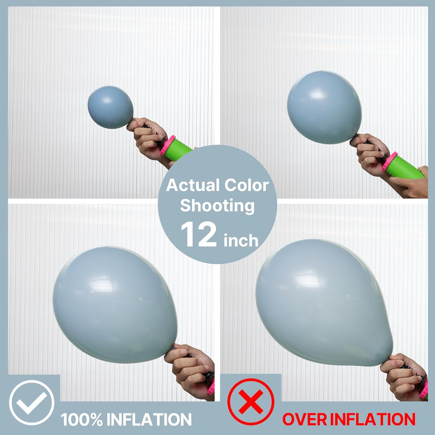 PartyWoo Dusty Blue Balloons - 101pcs 12 Inch Aqua Latex Helium Balloons for Weddings & Celebrations