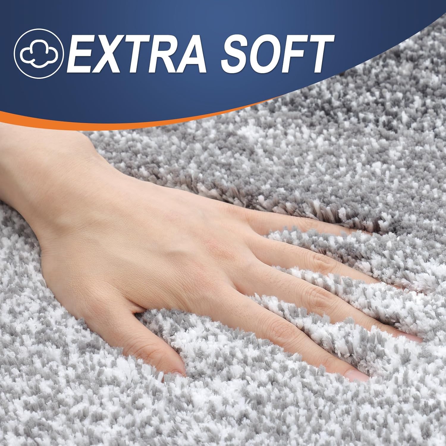 OLANLY Bathroom Rug Mat - Extra Soft Microfiber Non-Slip Shaggy Bath Carpet Runner | 47x20 Inches, Grey