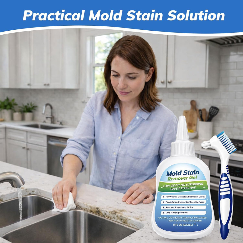 Regine Switzerland Mold-Stain Remover Gel - Low Odor Cleaner for Washing Machines & Bathrooms