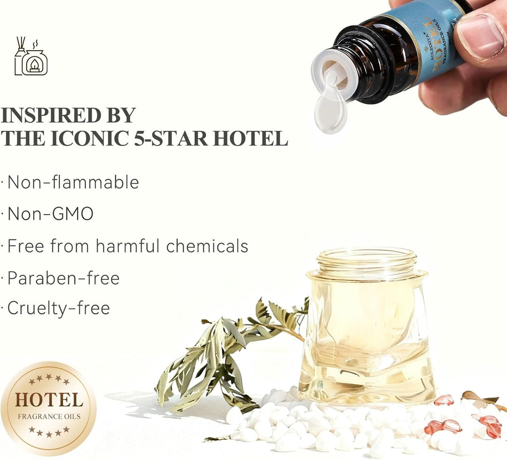 Skiennix Hotel Diffuser Oil Gift Set | 5-Star Fragrance Collection - My Way, White Tea, Baccarat, Dubai, Beachfront Villa