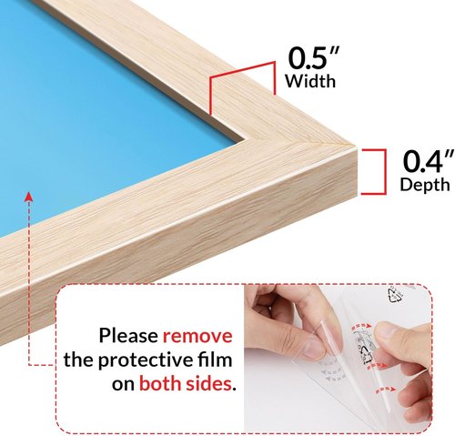 LaVie Home 20x30 Picture Frame - Oak Wall Display with HD Plexiglass | Classic Vertical/Horizontal Design