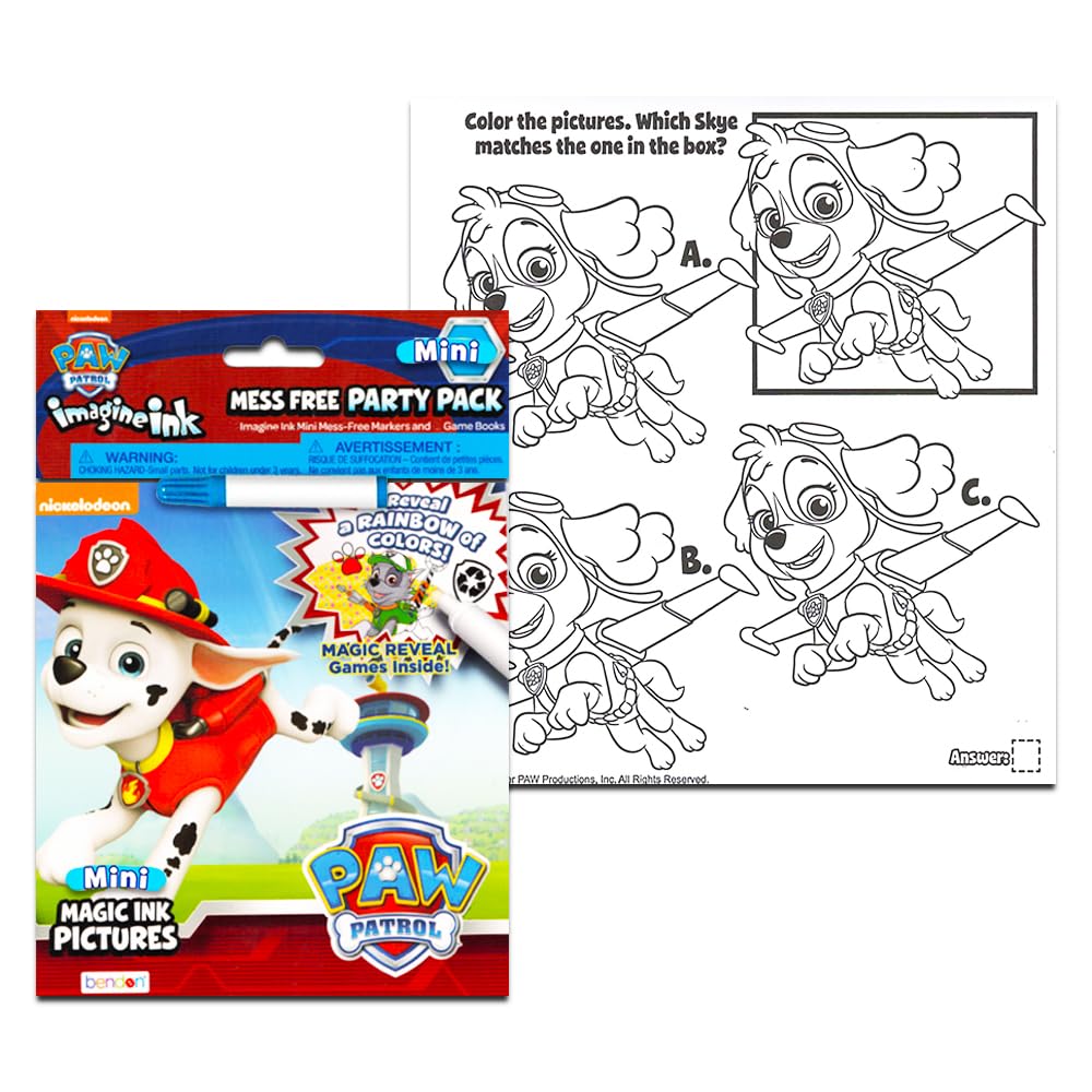 Imagine Ink Coloring Book Bundle Including 3 No Mess Magic Ink Activity Books Featuring Hot Wheels, Paw Patrol, and Despicable Me Minions and Stickers