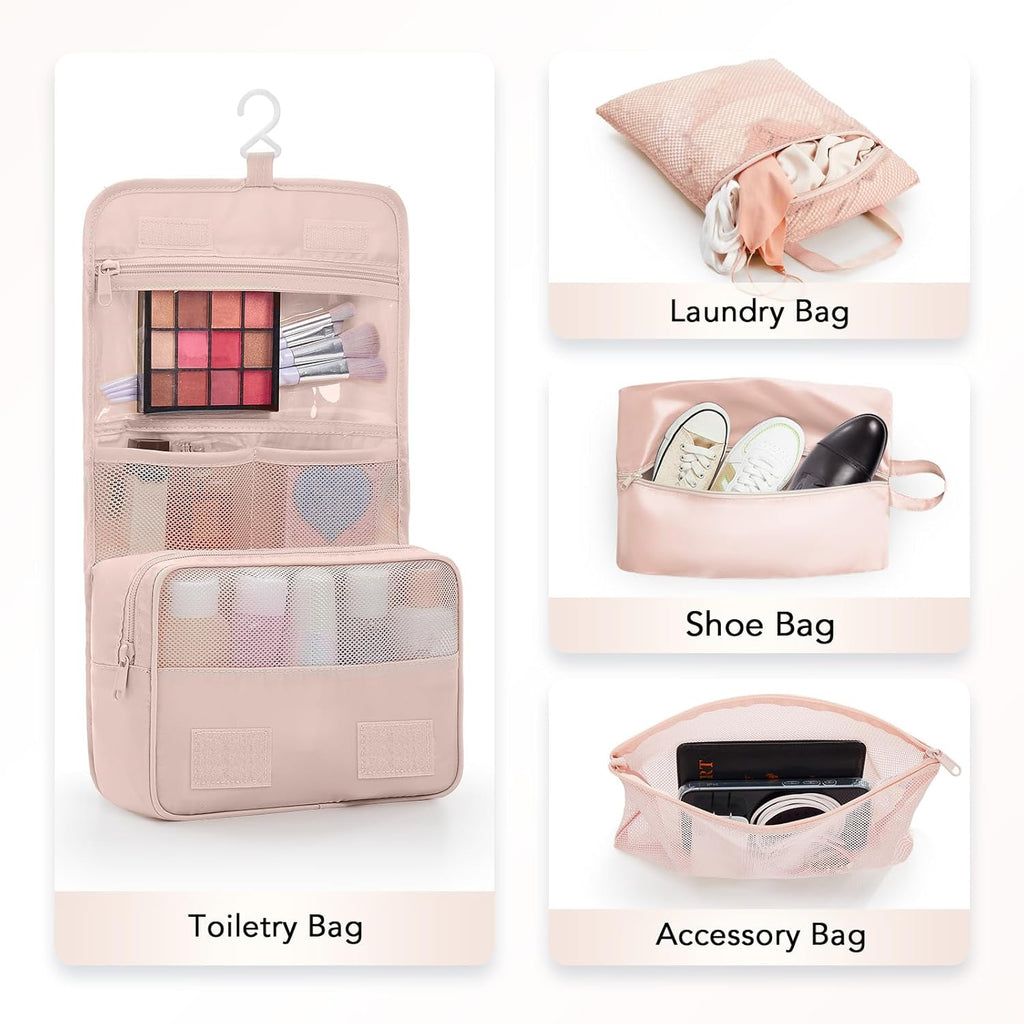 OlarHike Compression Packing Cubes - 10 Set Travel Organizer for Clothes | Space-Saving Beige Bags