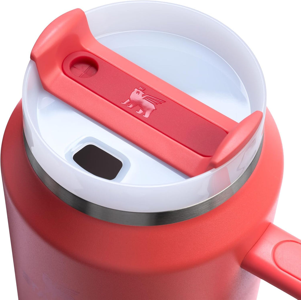 Stanley Quencher H2.0 Tumbler - 64 oz Insulated Stainless Steel Cup with Handle & Straw | Hot Coral
