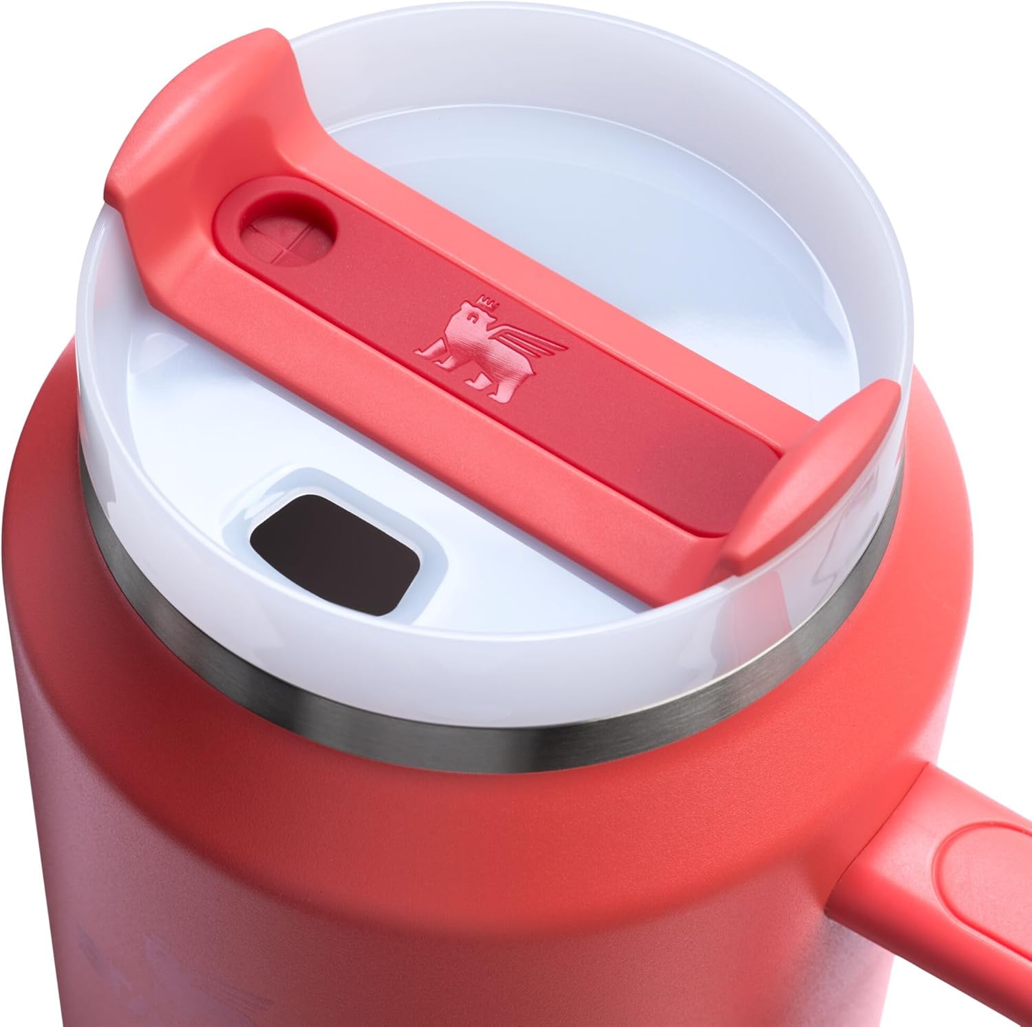 Stanley Quencher H2.0 Tumbler - 64 oz Insulated Stainless Steel Cup with Handle & Straw | Hot Coral