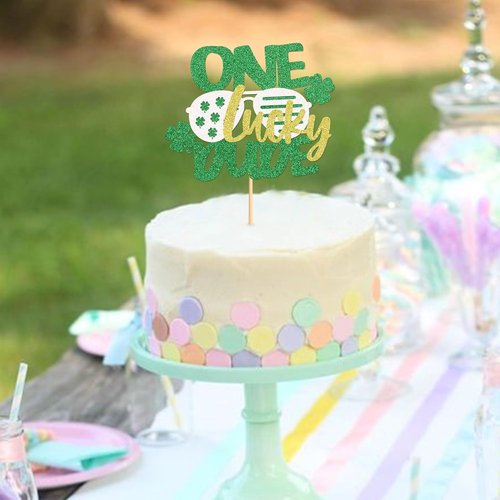 Ercadio St. Patrick's Day Cupcake Toppers - Green Glitter Shamrock Picks for Festive Celebrations