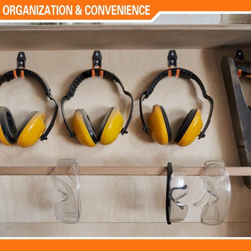 HUPBIPY Heavy Duty Garage Hooks - J Shaped Wall Mounted Storage System for Tools, Ladders & Bikes | 6 Pack