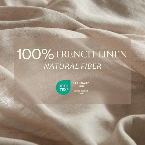DAPU 100% Linen Duvet Cover Set - Breathable Natural French Flax | Soft, Lightweight, Durable for Hot Sleepers (Queen)
