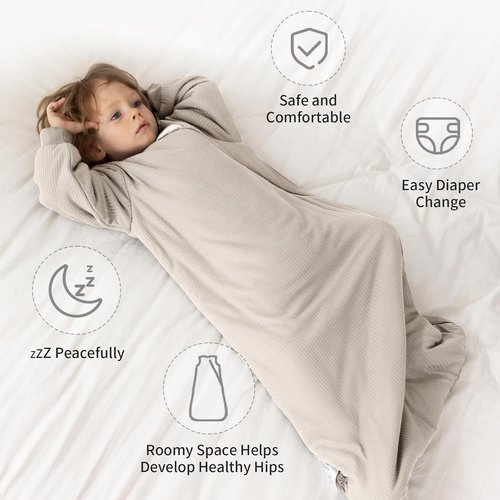 BubblePanda Sleep Sack | Rayon Bamboo 1.5 Tog Long Sleeve Baby Blanket for 6-12 Months