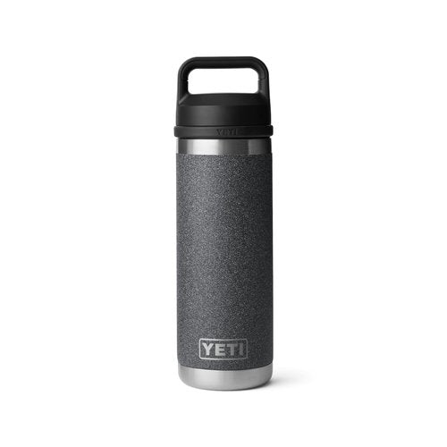 YETI Rambler 18 oz Bottle, Leakproof, Vacuum Insulated, Stainless Steel with Chug Cap, Black Stone