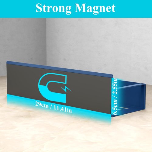 HuggieGems Magnetic Spice Storage Rack - 4 Pack Refrigerator Organizer in Royal Blue