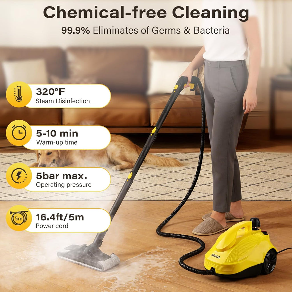Skiennix Steam Cleaner - Powerful Multipurpose Steamer with 23 Accessories | 16.4ft Power Cord for Home Cleaning