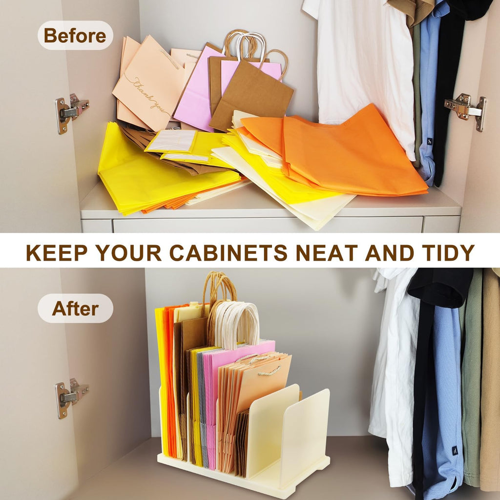 Skiennix Reusable Shopping Bag Organizer - Adjustable Extra Tall Shelf Dividers for 40+ Tote Bags | Perfect for Pantries and Closets