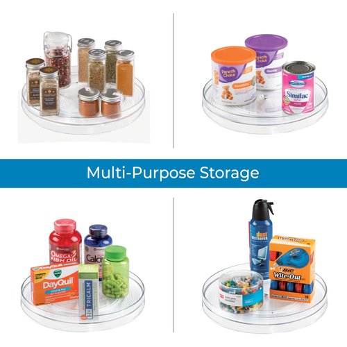 iDesign 11-Inch Round Lazy Susan Organizer for Kitchen or Pantry Storage - Set of 2 - Clear